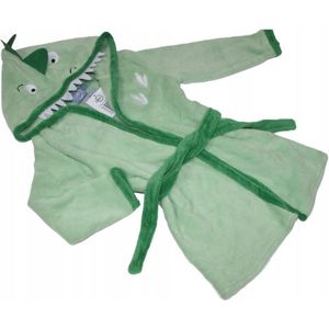 Badjas Kind - Maat 122/128 - Krokodil - Ultra Zacht en Warm - Fleece