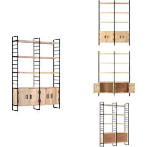 vidaXL Boekenkast - Boekenkasten - Boekenplank - Boekenplanken - Boekenkast met 4 schappen 124x30x180 cm massief mangohout