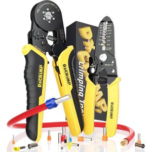 Krimptang voor Adereindhulzen Connectoren met Afstriptang Set - Ideaal voor Elektrische Terminals 0,25-6 mm²
