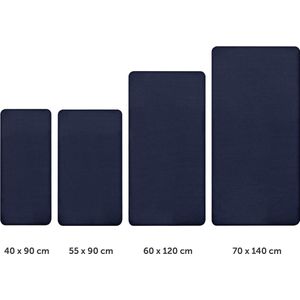 Laleni Jersey Baby/Kind Hoeslaken - Actief Ademend - Oeko-Tex Certificeerd - Babybed, Wieg, Kinderbed 100 x 100 x 10cm, donker oceaanblauw, vierkant