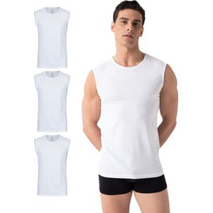 Burnell & Son Onderhemd voor heren, mouwloos, met ronde hals, verpakking van 3 stuks, spiershirts, van katoen, slim fit, 3x Wit