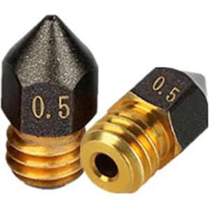 3D printer reserveonderdelen - 3D Printer Nozzles - 2-delige MK8 Vulkanische Messing Nozzles 0,5mm, Geschikt voor 1,75mm Ender3 Pro/CR10/S