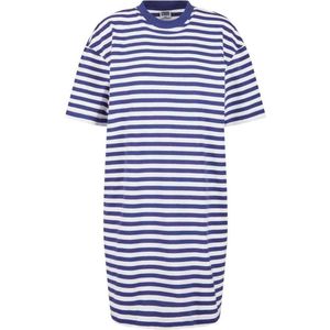 Urban Classics - Oversized Striped Tee Korte jurk - XS - Wit/Blauw