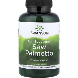 Saw Palmetto Extract - 250 Capsules - 540mg extract - Poeder van Saw Palmetto-bessen - Zaagpalm-extract - Swanson Health
