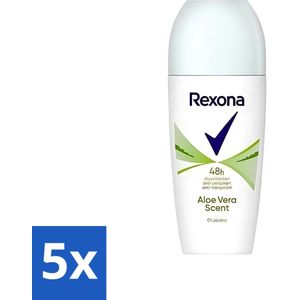 Rexona - Deodorant Roller - Aloe Vera - 0% Alcohol - Anti-Transpirant & Perspirant - 50ml - Bulkverpakking - 5 stuks