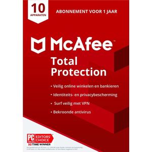 McAfee Total Protection 2022 - 10 apparaten - 1 jaar