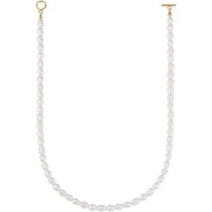 Parelketting Dames met Zoetwaterparels en 18 Karaats Goudplating 45cm - Waterproof en Huidvriendelijk