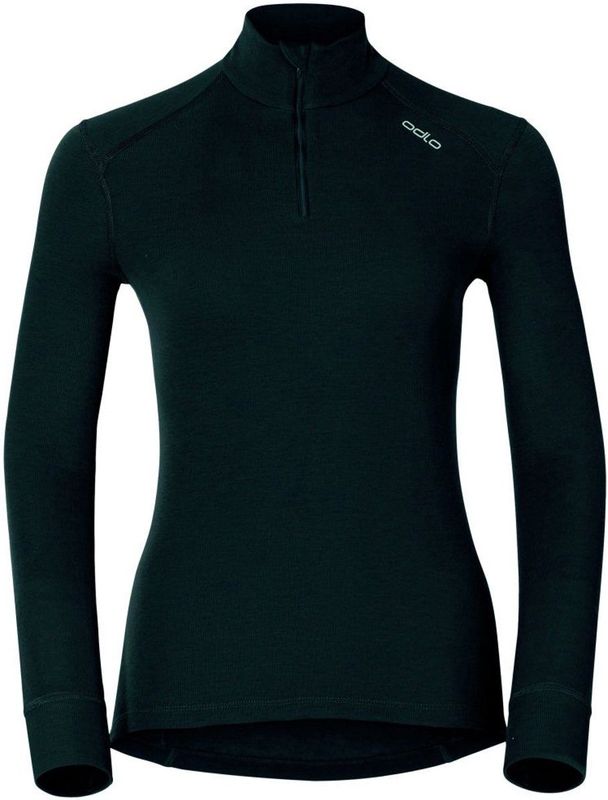 Odlo Bl Top Turtle Neck L/S Half Zip Active Warm Dames Thermoshirt - Black - Maat XS
