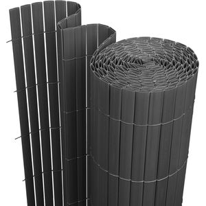 Tuinscherm PVC tuinafscheiding balkonscherm grijs 0.8x3m