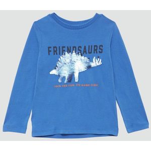 Shirt - Pailletten - Katoen - Motiefprint - Lange Mouw