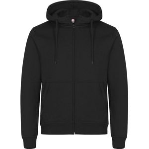 Clique vest Miami Hoody Full Zip - Zwart - Maat 3XL