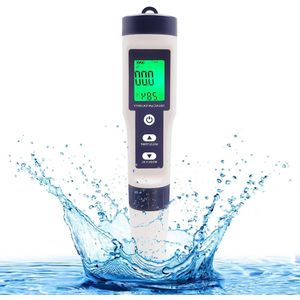 pH-meter 5-in-1 TDS EC Zoutgehalte Temperatuur Tester met Achtergrondverlichting - Hoge Precisie, Geschikt voor Drinkwater, Zwembaden, Aquaria en Laboratoria
