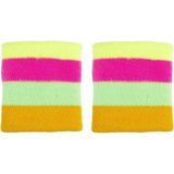 Set van 2x stuks neon eighties kleuren zweetbandje - Verkleedkleding accessoires