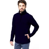 Kariban Fleece trui - navy blauw - halve ritskraag - warme winter sweater - heren - polyester M