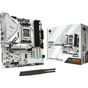 ASROCK B850M Steel Legend WiFi - Moederbord Micro ATX - Socket AM5 - AMD B850 - DDR5 - Realtek ALC1220 - Wi-Fi 7 + Bluetooth - Realtek 2.5G LAN
