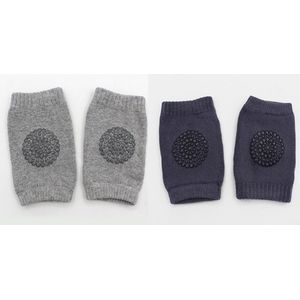 KELERINO. Kniebeschermers voor baby en peuter Lichtgrijs en Donkergrijs - 2 paar ( 4 stuks)