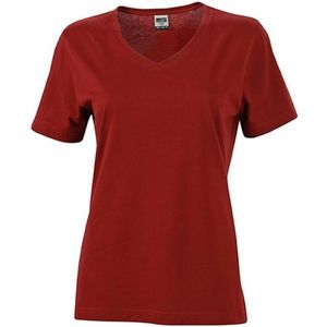 James and Nicholson Dames/dames Workwear T-Shirt (Rode Wijn)