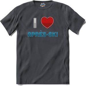 I Love Après-ki | Grappige apres ski shirt | Wintersport kleding - T-Shirt - Unisex - Mouse Grey - Maat 3XL