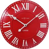 Nextime wandklok London Roman - Kleur - Rood