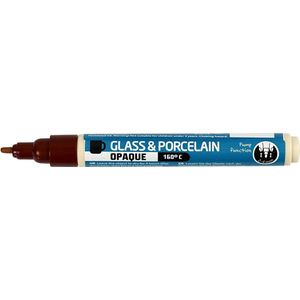 Glas- & Porseleinstiften, lijndikte 2-4 mm, dekkend, bruin, 1 stuk