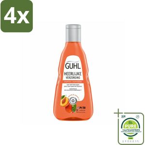 Guhl - Shampoo - Heerlijke Verzorging - 250 ml - Voordeelverpakking - 4 stuks - Haarverzorging - Shampoo