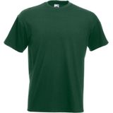 Set van 3x stuks basic donker groene t-shirt voor heren - voordelige 100% katoen shirts - Regular fit, maat: XL (42/54)