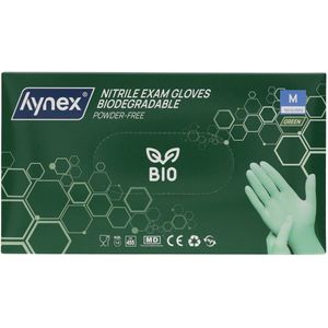 Hynex Biologisch Afbreekbare Nitril Handschoenen Groen – Maat M – 100 Stuks – Poedervrij – Bio Degradable – Wegwerphandschoenen – Duurzaam