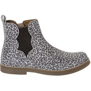 Vertbaudet - Leren meisjeslaarzen - Grijs - Met Rits en Elastiek