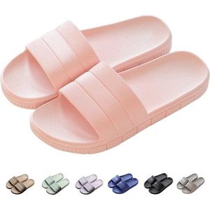 slippers, zomer, slide-slippers, badslippers, strand, indoor/outdoor, slipvast, unisex, effen, maat: 36/37 EU. Roze