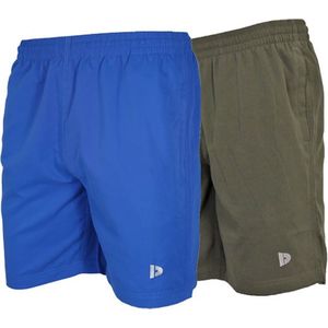 2-Pack Donnay Micro Fibre Short - Sportbroek - Heren - Royal-blue/Jungle green (609) - maat S