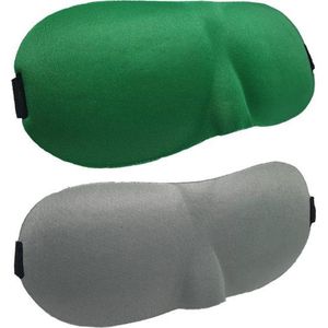 3D Slaapmaskers Grijs & Groen - Thuis - Slaapmasker - Verduisterend - Onderweg - Vliegtuig - Festival - Slaapcomfort - oDaani