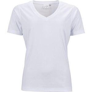 James and Nicholson Dames/dames Actief V Hals T-Shirt (Wit)
