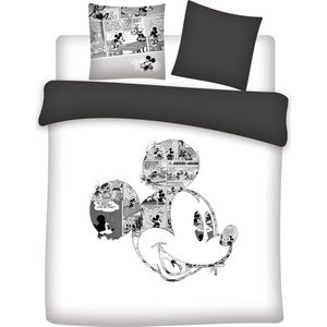 Disney Mickey Mouse Dekbedovertrek Cartoon - Lits Jumeaux - 240 x 220 + 2x 65 x 65 cm - Katoen