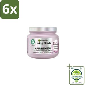 Garnier - Loving Blends - Haarmasker - Rice Water Infusion - Glans & Zachtheid - Lang Haar - 340 ml - Voordeelverpakking - 6 stuks - Haar masker - Glans masker