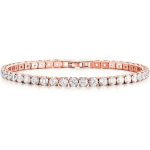 Leerella Stijlvolle Driekleurige (Roze) Tennisarmband voor Elegante Sportieve Looks