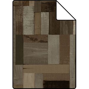 Proefstaal Origin Wallcoverings behang sloophout motief donkerbruin - 26,5 x 21 cm - 337221-S