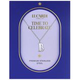 Lucardi - Dames Stalen Ketting - Zilverkleurig - 47 cm