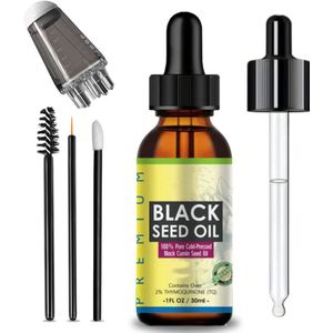 Black Seed Oil + Applicator - 100% puur - Zwarte Zaad Olie - Zwarte Komijn - blackseed voor haar en huid verzorging