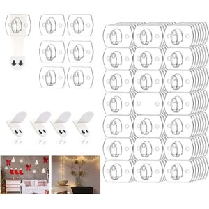 Set van 7 mini-haken voor binnendecoratie - schadevrije kerstlichthaken met plakstrips