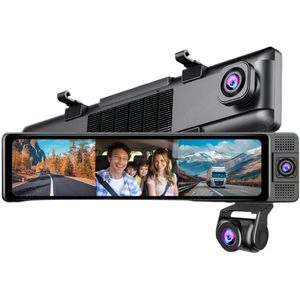 H330 - Dashcam voor Auto - WiFi - Dashcams - FullHD video - Met 3 camera's - Super compact - 16:9 - 10.26 inch Scherm - Zwarte doos GPS - Zwart