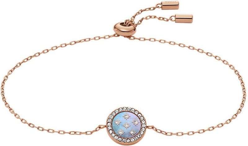 FOSSIL - MERRIT - Armband - Roségoudkleurig - Met Parelmoeren Schijf en Kristallen