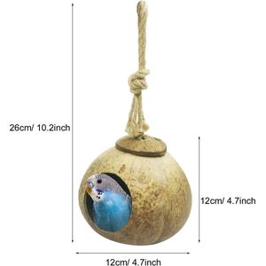 3 STKS Natuurlijke Kokosnoot Shell Vogel Nest Natuurlijke Kokosnoot Vogel Swing Speelgoed Vogel Hamster Fokken Nest Voor Kooi Nest Accessoires Speelgoed Voor Parkiet Valkatiel Parakiet Papegaai