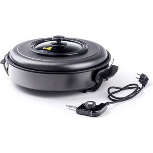 DD® Partypan - Elektrische Pan - Hapjespan Electrisch - Geschikt Om Te Frituren - 1400w - 45x55x46cm - Zwart