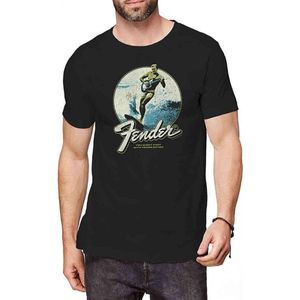 Fender - Surfer Heren T-shirt - M - Zwart
