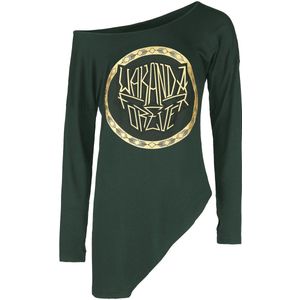 Black Panther Golden Logo Dames Shirt met lange mouwen - groen - S