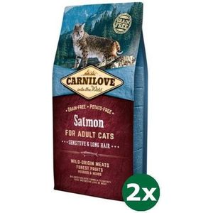 Carnilove salmon sensitive / long hair kattenvoer 2x 6 kg