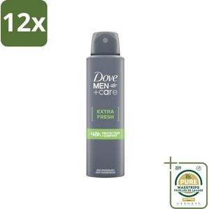 Dove Men+Care - Extra Fresh - Deospray - Anti-Transpirant - 150 ml - Voordeelverpakking - 12 stuks - Dove Men+Care - Extra Fresh