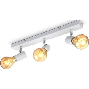 B.K.Licht - Plafondlamp - plafondspot met 3 lichtpunten - witte spotjes - industrieel - draaibar - kantelbaar - opbouwspots - plafoniere - excl. E27