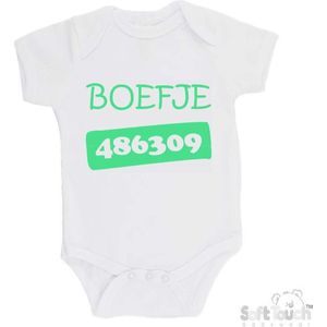 100% Katoenen Romper ""Boefje 486309"" Unisex Katoen Wit/mint Maat 62/68