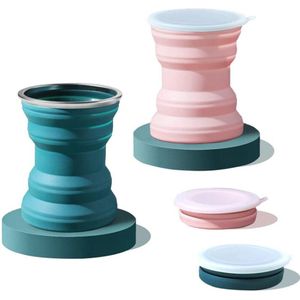 Opvouwbare siliconen beker, intrekbare opvouwbare reisbeker